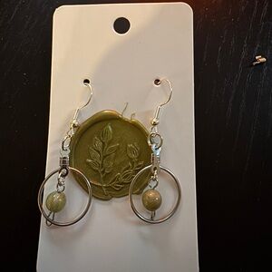 Elegant Green and Silver Earrings